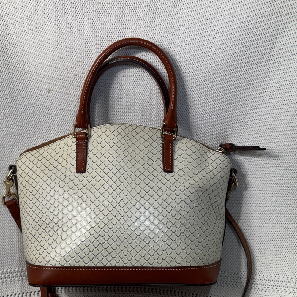 Dooney & Bourke Cream and Brown Satchel - Picture 4 of 7